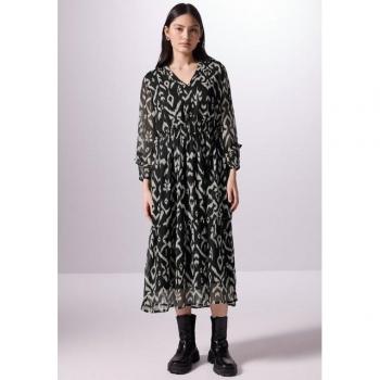 Street One Studio Femme Robe en mousseline de soie imprimée Noir taille 42