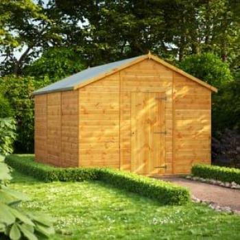 PowerShades 10.4’ Wide by 12.6’ Deep Steep Slope Garden Shed – Brown, 251 cm Height