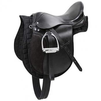 Kerbl Black Leather Saddle Set 32197
