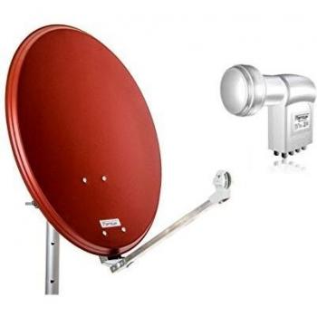 OPTICUM QA60 Satellitenschüssel 60 cm ziegelrot mit Octo LNB