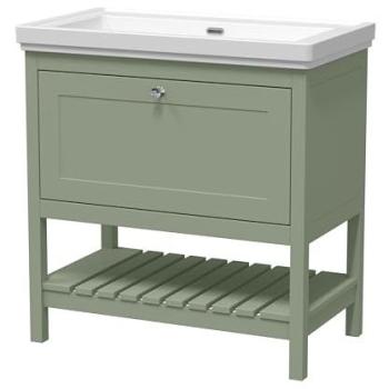 Balterley Greenstone 830 mm Floor‑Mounted Vanity, Soft‑Close Drawer, Basin in Green