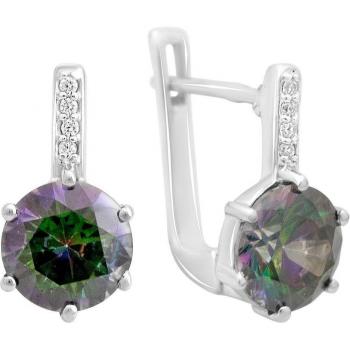 Orecchini d'argento con topazio mistico 6.979ct multicolore