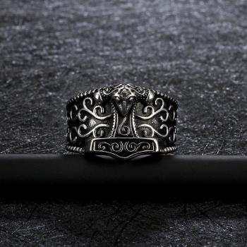 Nordischer Männerring: Edelstahl mit keltischem Knotendesign und Runen