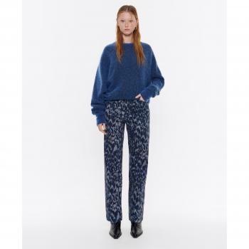 Bimba y Lola Women's Navy Blue Straight Cropped Jeans