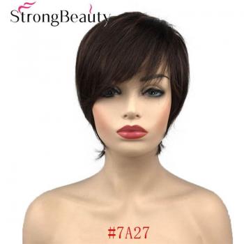 Perruque Femme Cheveux Droits Synthétiques Coupe Dégradée