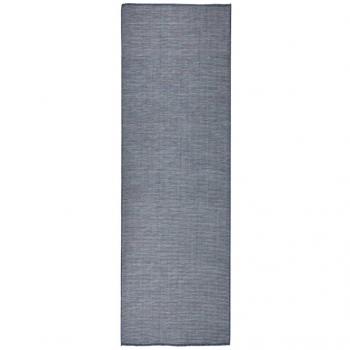 VidaXL Alfombra de exterior de tejido plano azul 80x250 cm