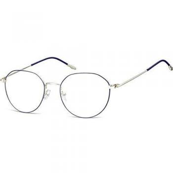 Men's Oval Full Rim Metal Prescription Glasses Blue Size 53
