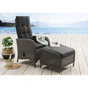 Destiny Sessel PALMA CASA (Set), Aluminium, Polyrattan, inkl. Fußhocker und Auflagen