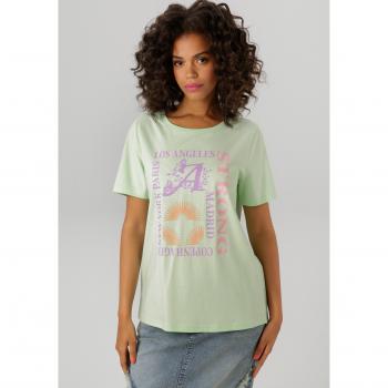 Aniston Casual Orange T-Shirt – Hüftbedeckendes Damenmodell, Größe 36/38