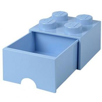 LEGO Brick Drawer 4, stapelbare Aufbewahrungsbox, hellblau