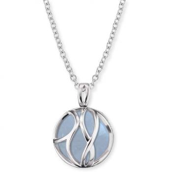 Paradise I „Engelsruf“ – 925er rosé Plattiertes Silber, 45 + 5 cm, Aquamarin‑Kugel 10 mm