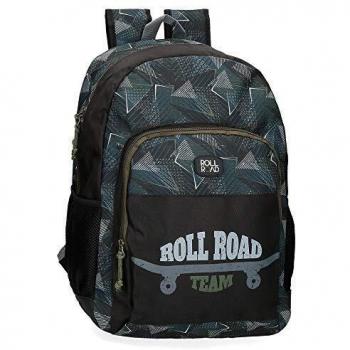 Mochila Roll Road Team Escolar Adaptable a Carro Color Negro 33x46x17 cms Poliéster 25.81L