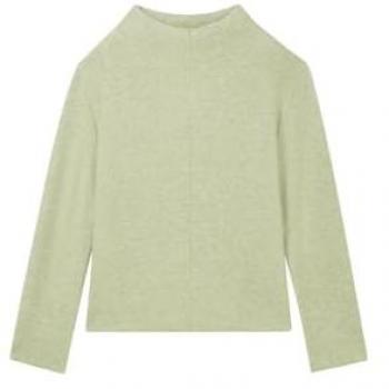 TOM TAILOR Strickpullover mit Stehkragen, grün, Gr. M