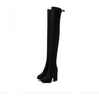 Lana Gruesa Overknee Botas Mujeres