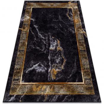 Miro 51278.809 Tappeto Lavabile in Marmo Greco Nero/Oro 200x290 cm