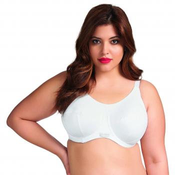 Elomi Women's Energise Full Cup Side Support Sports Bra – White, 38HH