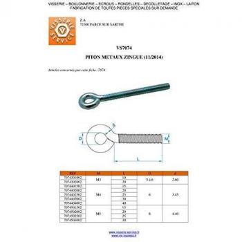 Vis Express Piton Métal M10 100mm Ø15
