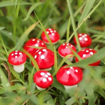 10pcs Mini Foam Mushroom Artificial Plant Set