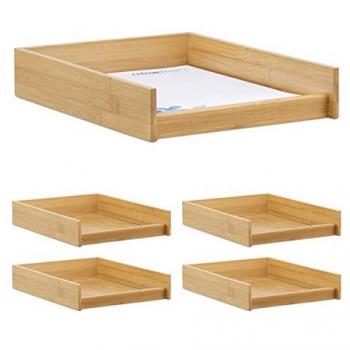 Organizer da Scrivania in Bambù, 5 Vaschette A4