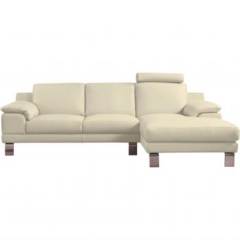 Blaues Ice Lake Ecksofa “Shakira” – Leder‑Finish Bull, 152 cm Tiefe
