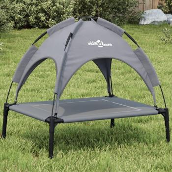 Anthracite Oxford Fabric Dog Bed with Canopy by vidaXL