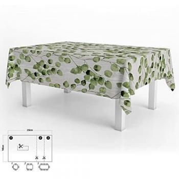 Nappe en toile cirée 140x250 cm feuilles vertes