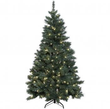 Arbre de Noël artificiel vert 180 cm LED Ottawa extérieur blanc chaud