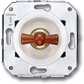 Interruptor doble Fontini Venezia 10A 250V madera blanco