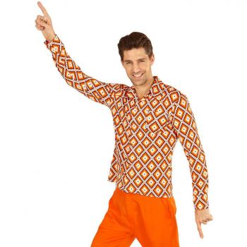 Widdmann Hippie‑Kostüm: 70er‑Rauten‑Hemd für Mottoparty