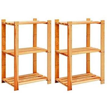 VidaXL Durable Pinewood 3-Tier Storage Shelves