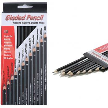 12pcs 2H-8B Sketching Pencils for Art and Writing