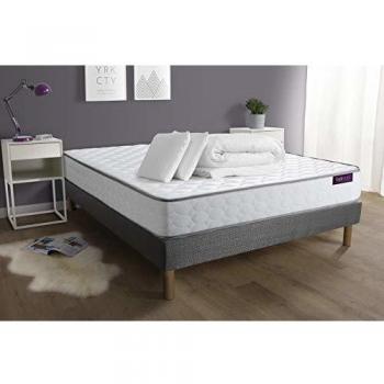 Sommier et matelas Memo 160x200 + oreillers mémoire de forme