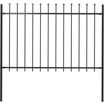 Recinzione Decorativa in Acciaio 1,7x1,2m con Punte Nere