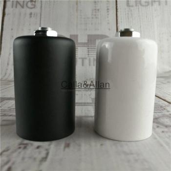 Douilles E27 (2 pcs) en fer avec couvercles en noir et blanc