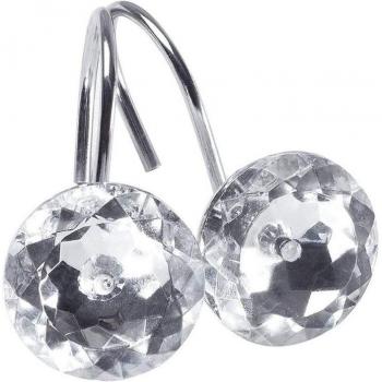 Conjunto de Estrás de Cortina con Anillos de Acrílico Transparente