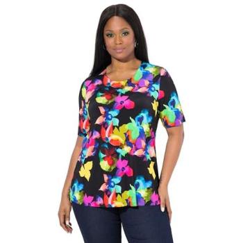Damen‑Slip‑Shirt Slinky Schwarz 42/44, aus Viskose – Ulla Popken