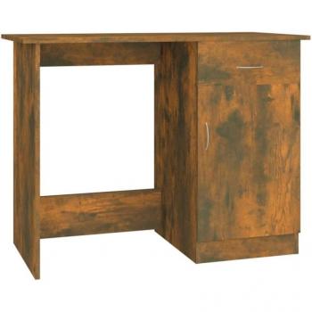 Bureau en bois d'ingénierie 100x50x76 cm chêne fumé