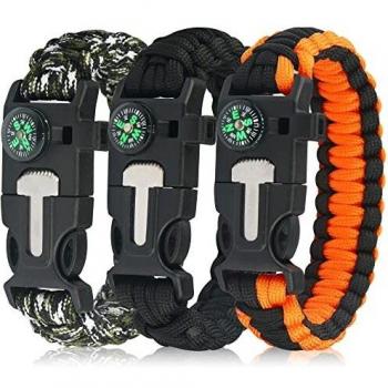 Paracorde Survival Pack – 3 Bracelets Ruifengsheng pour Plein Air