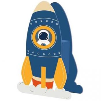 Caisse à économies fusée bleue pour tout jeune astronaut