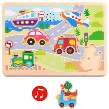Ljudaktiverat fordonspussel Tooky Toy