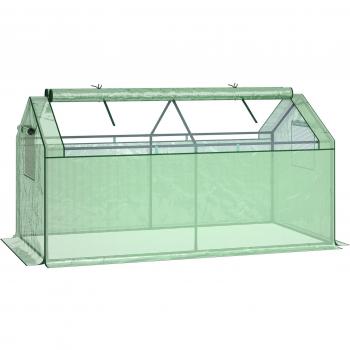 Invernadero para Cultivo de Plantas 180x92x92 cm con Ventanas Enrollables Verde