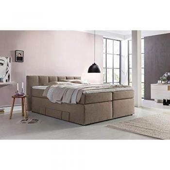 Möbelfreude Beatrice Boxspringbett mit Visco-Topper 160x200 cm Beige