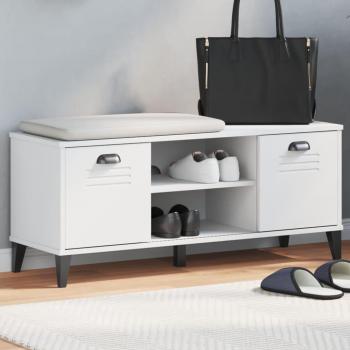 VidaXL Shoe Bench VIKEN White 41.7x13.8x17.7 Engineered Wood