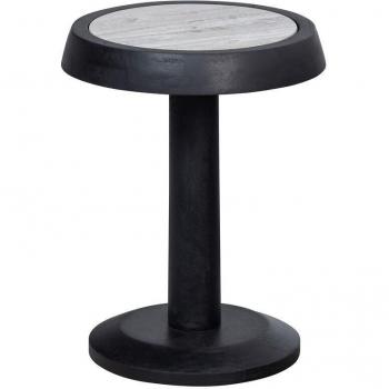 Table d'appoint design en bois noir et marbre