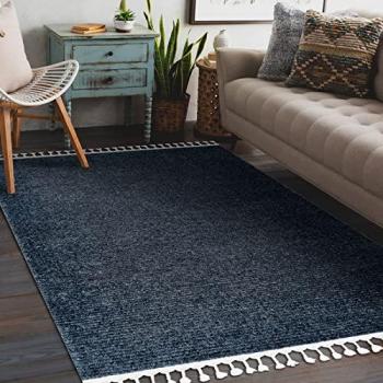 Sevilla 180x270 Blue Shaggy Fringe Rug