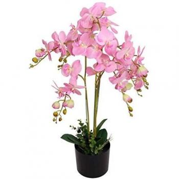 VidaXL Faux Orchid Plant in Pot 75 cm Pink Home Decor
