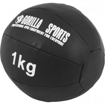 Black 1 kg Medicine Ball Made of Synthetic Leather