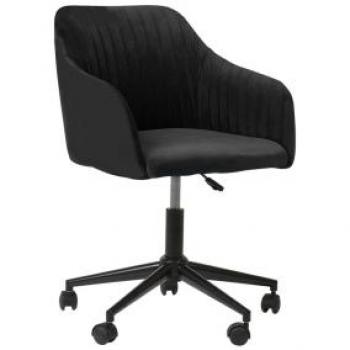 Height Adjustable Black Velvet Office Chair