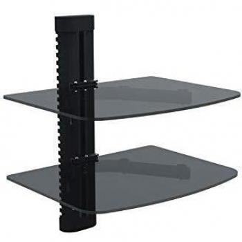 Red Eagle Zwei‑Glas‑Regal an der Wand – 2 Ablagen, bis 10 kg, Blu‑ray & Hi‑Fi