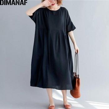 DIMANAF Vestido de Gran Tamaño Casual para Mujer